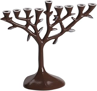 Israel Giftware Designs Aluminum Tree Menorah with Brown Finish