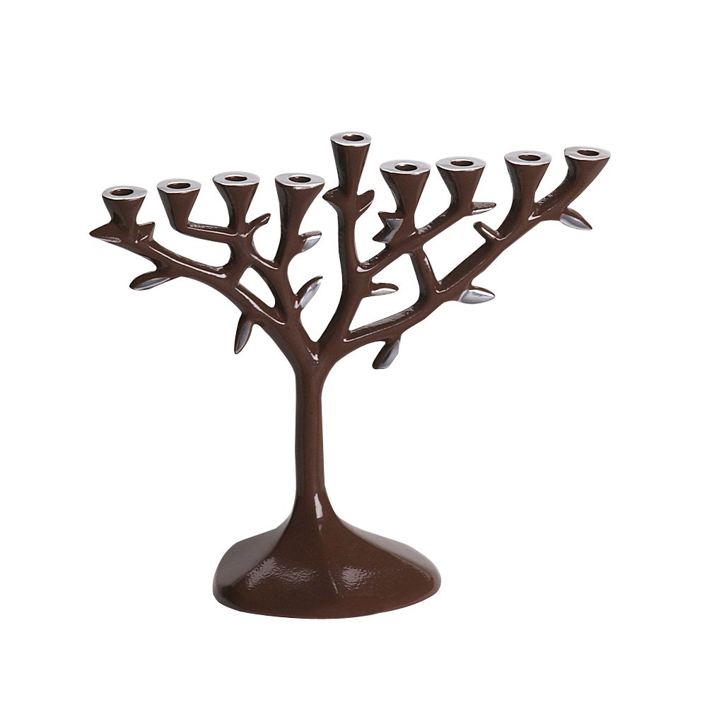 Aluminum Tree Menorah with Brown Finish