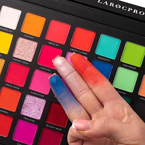 LaRoc Pro Eyeshadow Palette - 37 Glam & Classic Shimmers, Matte Colours and Glitter Shades in Pressed Pigments - Pink to Blue Eyeshadow - Sleek Case & Mirror Makeup Gifts for Women - Image 5