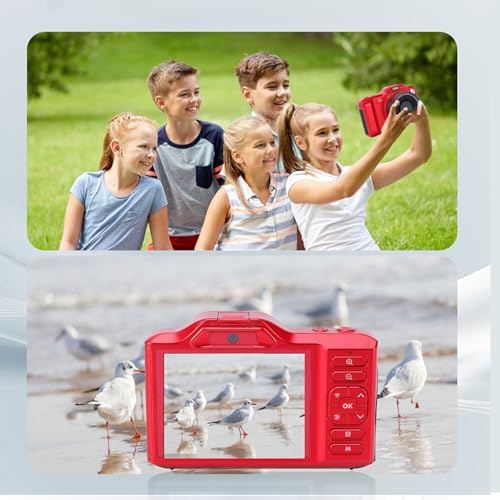 Dpofirs Cámara Digital 4K 64MP Dual Lens Compacta Roja miniatura 3