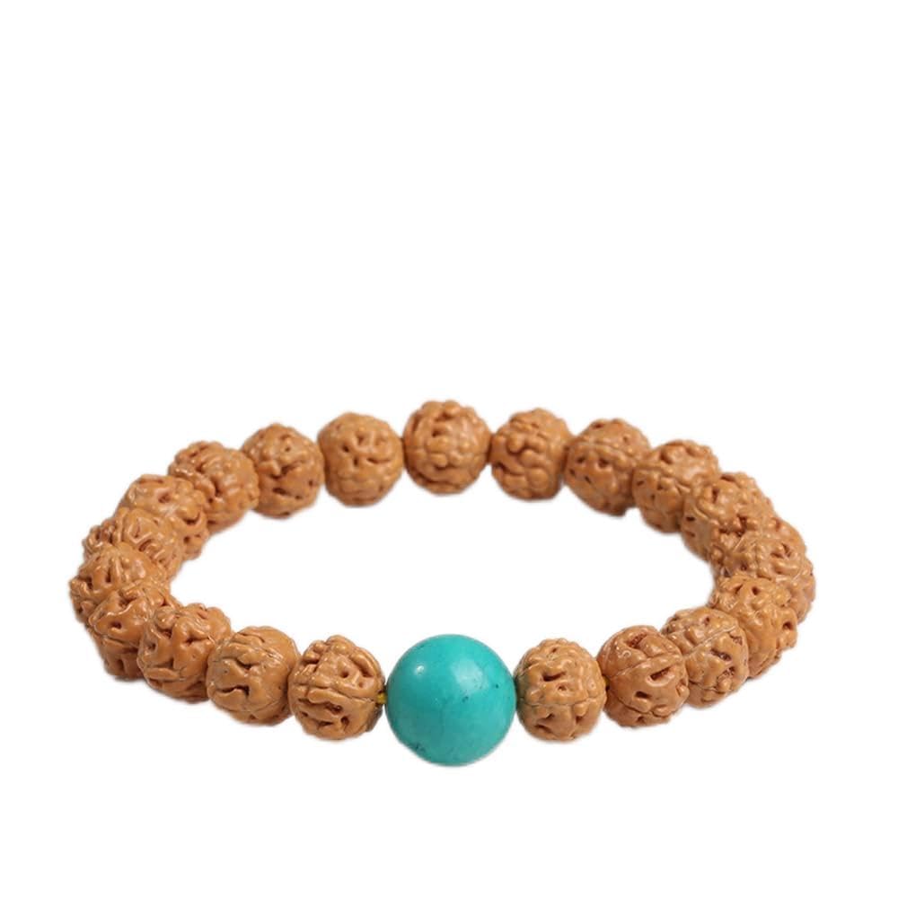 YNIYUJKL Beaded Bracelets, Mala Bead,Buddhist Rosary, Bodhi Beads Bracelet Indonesia Rudraksha Bodhi Bracelet Single Circle Buddha Bead Bracelet Unisex For Meditation,Blue_10*9 mm