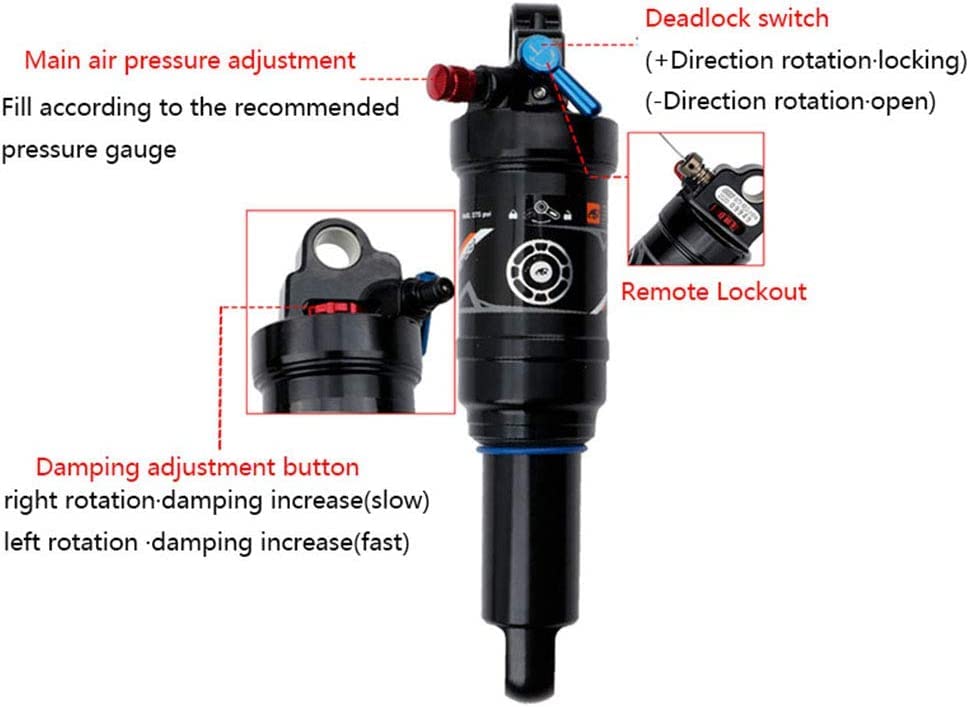Mountainbike Stoßdämpfer Absorber Air Rear Shock - Rebound/Lock Out/Luftdruck einstellbar