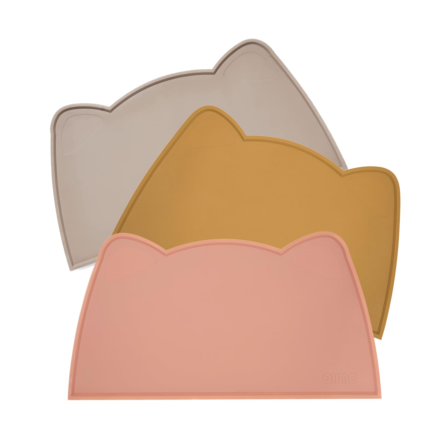OHMO Piccole Tappetino Ciotola per Cani e Gatti in Silicone, Impermeabile Antiscivolo a Prova di Fuoriuscita per Cibo e Acqua, Facile da Pulire, 46x25cm, Rosa Corallo