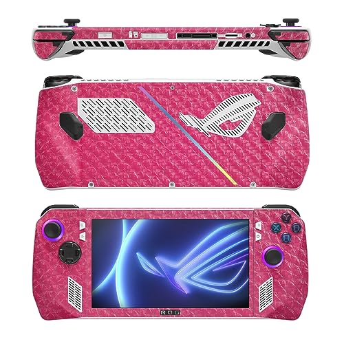 Image of MightySkins Carbon Fiber Skin Compatible with Asus ROG Ally - Pink Pleather | Protective, Durable Textured Carbon Fiber Finish | Easy to Apply