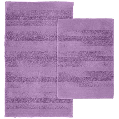 Garland Rug 2-Piece Essence Nylon Washable Bathroom Rug Set, Purple