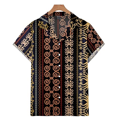 Chemises pour hommes à manches courtes imprimé tropical style aloha vintage
