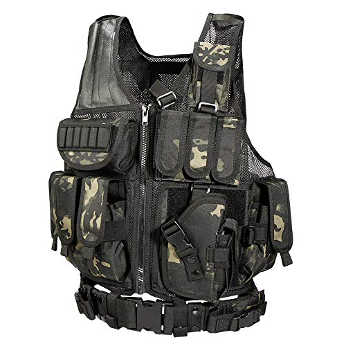 Vav Yakeda Tactical Vest Outdoor Ultra-Light Breathable Training Airsoft Vest Adjustable For Adults (Green) #TOP1