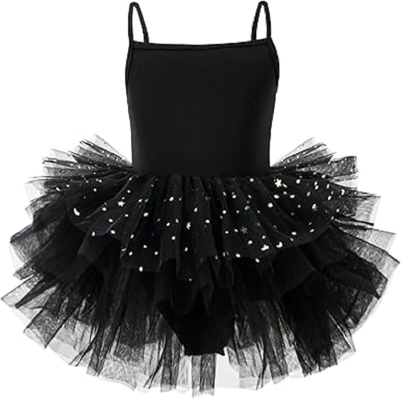 GenericBallet Dress Girls Lace Short Sleeve Skirt Dance Leotard Shiny Sequins Dancewear Gymnastics Ballerina Performance Costume for Toddler Little