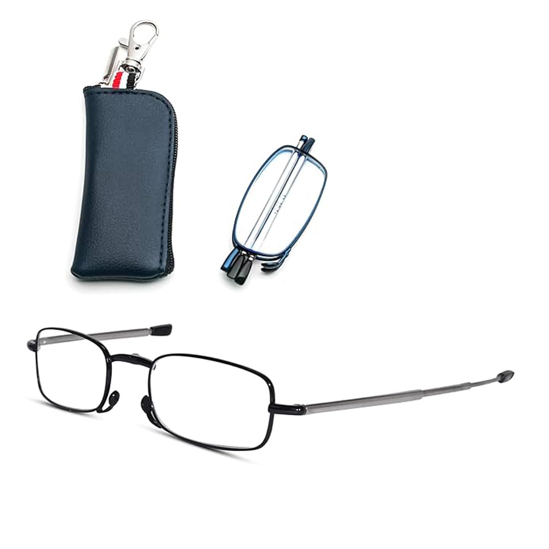 Foldable/Folding Reading Near Vision Glass with Keychain Pouch, Pass ka Chashma Compact Design, Unisex Power +1.00 to +3.00-image-11