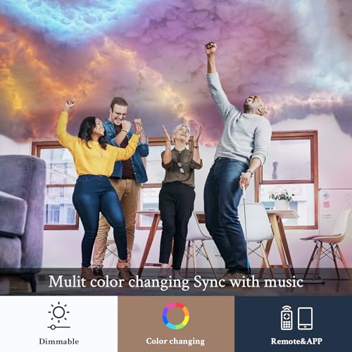 Image of Cloud Light, Thundercloud LED Light 3D Cotton Lightning Cloud Colorful Atmosphere DIY Creative Night Light For Gaming Room, Club, Bar, DJ Party,16 Feet