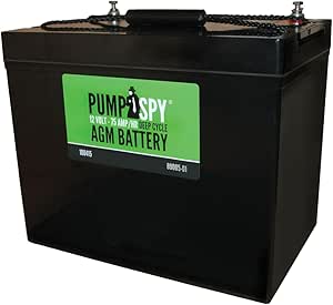 PumpSpy 12V 75Ah Maintenance-Free AGM Sump Pump Battery