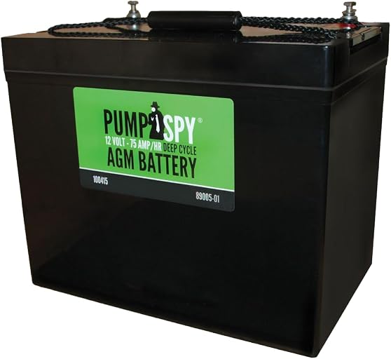 PumpSpy 12v 75Ah Maintenance-free Sump Pump Battery AGM Ideal for Start-stop Applications, Insusceptible to Vibration, Handles High Electrical Loads