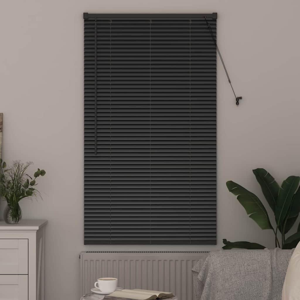 Balkenjalousien Schwarz 130 x 70 cm Aluminium Fensterrollo Sichtschutz Sonnenschutz Verdunkelung Innenmontage