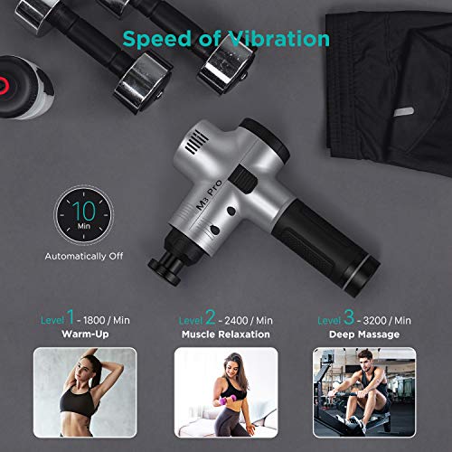 Massage Gun Deep Tissue Percussion Muscle Massager for Pain Relief, Handheld Electric Body Massager Sports Drill Portable Super Quiet Brushless Motor, opove M3 Pro