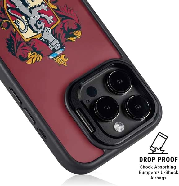 Skinit Kickstand Phone Case Compatible with iPhone 14 Pro Max - Officially Licensed Wizarding World Harry Potter Gryffindor House Crest Design