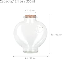 Vista 2 de Magic Season Botellas de vidrio decorativas con tapones de corcho (botellas en forma de corazón de 12 fl oz/2 piezas)