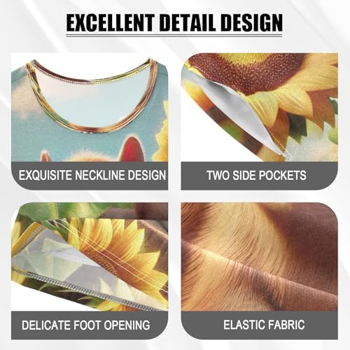 Capybara Sunflower Pajama Set Short Sleeve Pajamas Shorts Sets Cotton PJS 2 Piece Clothes Set 5Y4