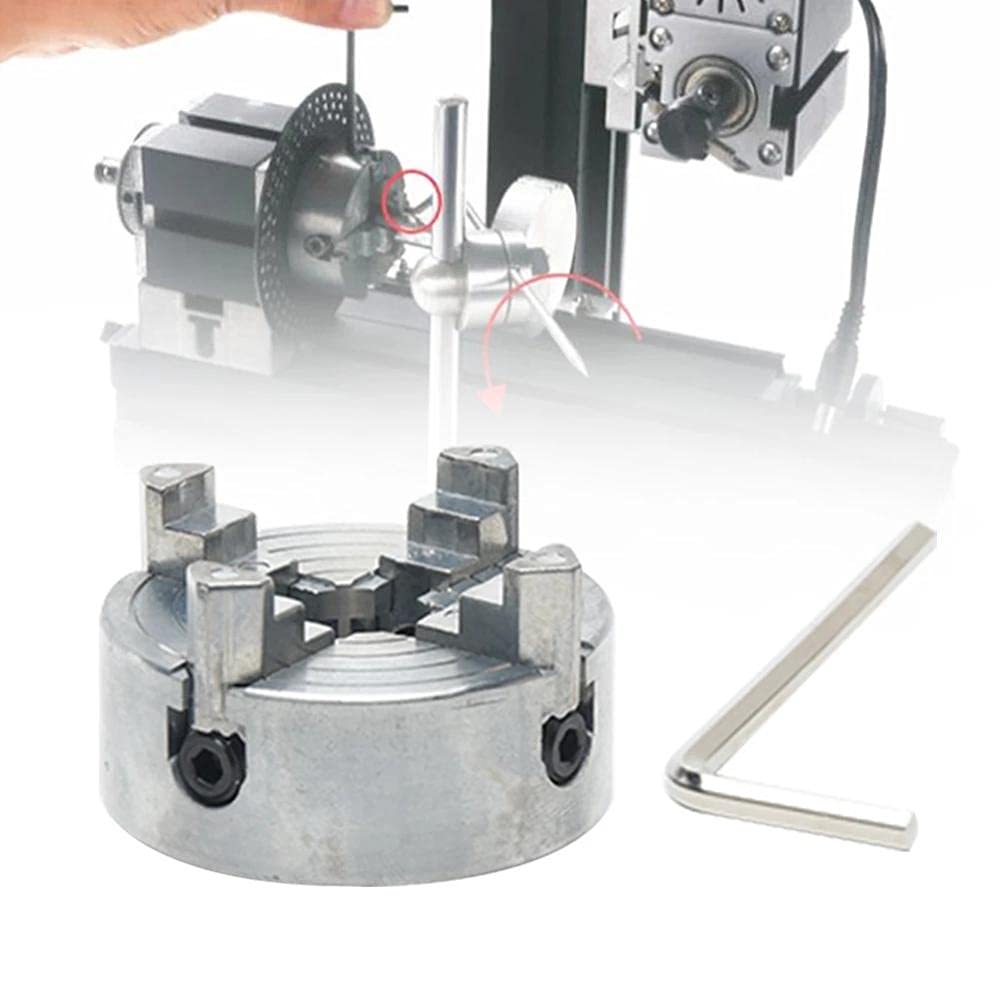 Mandrino 4 griffe per Trapano in lega di zinco Mini tornio Mandrino M12 * 1 Mandrino Trapano elettrico a mano Biella Utensile elettrico per mini tornio in metallo
