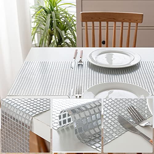 13X71Inches Glitter Disco Party Table Runner Silver Sequin Table Runner For 70S 80S Disco Dance Party Birthday Wedding Baby Shower Bachelorette Holiday Celebration Party Decorations #TOP4