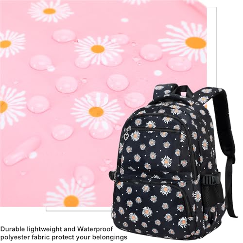 Joyfulife 2Pcs Daisy Backpack with Lunch Box Kids Backpack for Girls School Bags for Elementary Primary Middle School Students - image 4