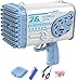 Bubble Machine 76 Fori Bolla Ricaricabile di Massa per Bambini con Luce LED, Bazooka Pistola a Bolle Elettrica Giocattolo Cool Toy Regali per Ragazzi Ragazze Bambini Macchina Automatica per Bolle