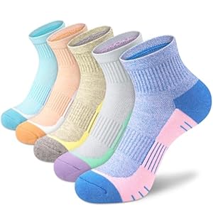cuangya Ankle Socks Women Athletic Running Socks Hiking Cushioned 5-Pairs