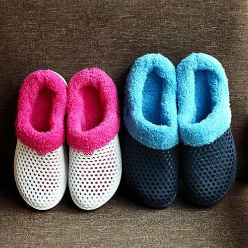 Womens Slippers with Arch Support Wide Leather Mules Clogs with Faux 𝐅𝐔r Cotton 𝐋ining Warm Soft Plush Memory Foam 𝐇ouse Slippers Slip On Winter Indoor Outdoor Work Shoes Loafer Slippers3
