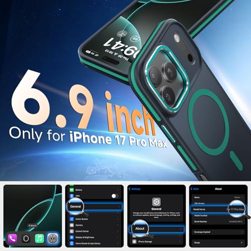 DOMAVER Magnetic 3 in 1 for iPhone 17 Pro Max Case 6.9" Green by DOMAVER - Used condition - Image 7