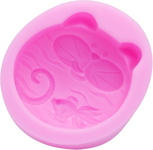 Miniatura 2 de Molde de fondant 2 piezas de azúcar hecho a mano jabón arcilla molde gato jabón silicona chocolate pastel molde