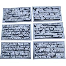 SvitMolds Concrete Molds DIY Set 6 pcs Plastic Mold Concrete Plaster Wall Stone Tiles for Forms Wall Cement Mold Uniquely Designed molds W17