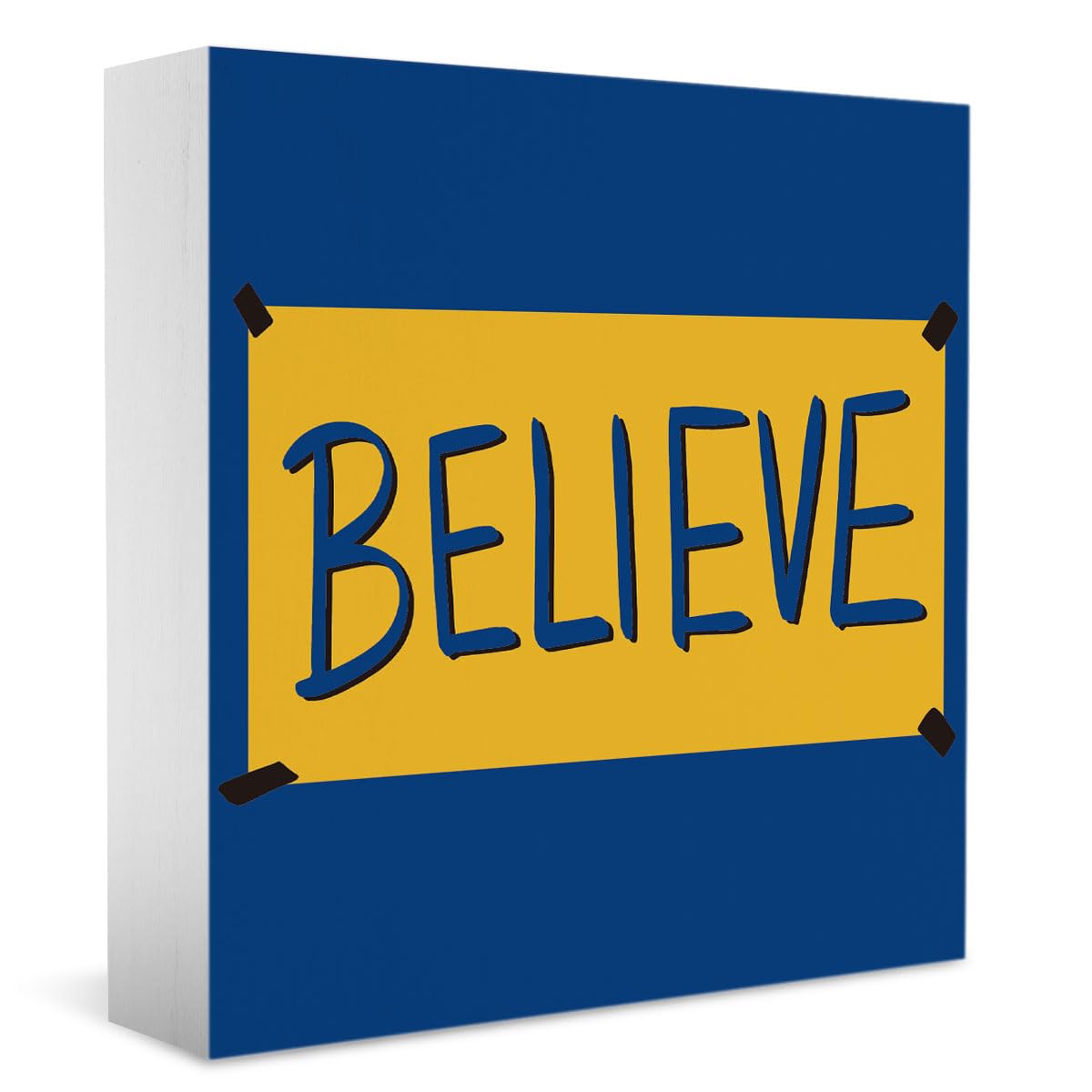 Viewkedt Box 2428 Inspirational Ted Gift Lasso Believe Sign Home Office Desk Cubicle Shelf Decor Bedroom Tv Show Man Cave Decor Soccer Football Coach Gifts For Ted Fans Lasso 5 X 5 Inch