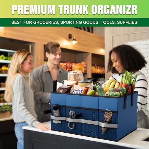 Image of K KNODEL Car Trunk Organizer, Collapsible Car Trunk Storage Organizer, Car Organizer and Storage for SUV, Truck, Sedan (Small, Blue)