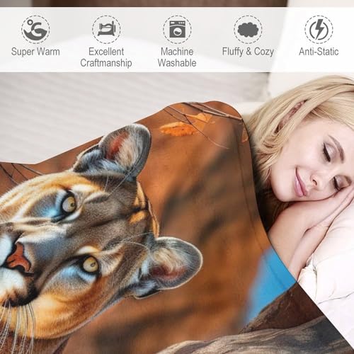 Manta de forro polar de león mullida 180x200 cm para invierno 6
