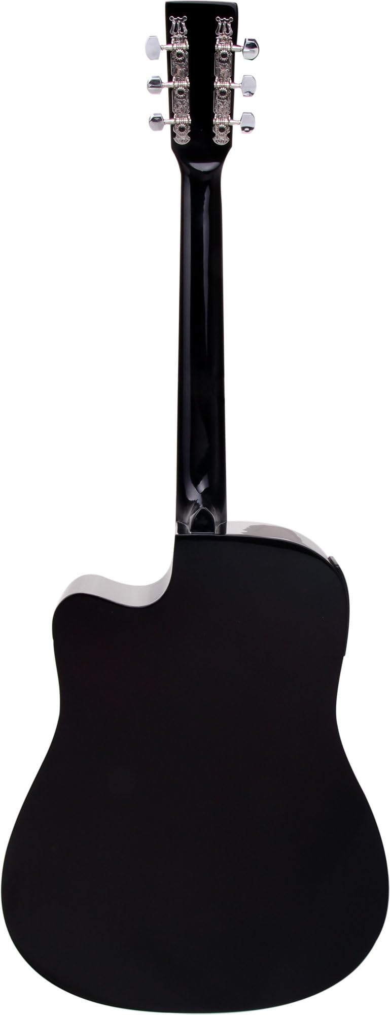 Classic Cantabile WS-10BK-CE Guitare Western avec micro (Acoustique et amplifiée, Dreadnought, Cutaway, EQ 3 bandes + Presence, Accordeur avec écran LCD, XLR et jack) noir brillant