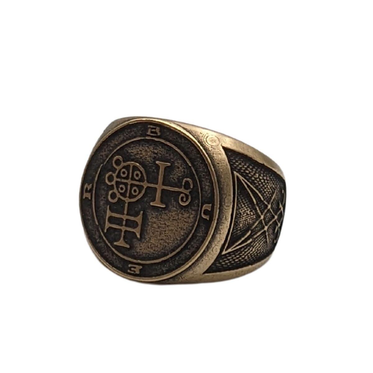 Buer Sigil Ring Bronze Goetia Demon Occult Gothic Signet