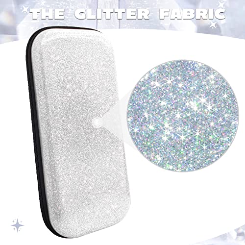 Image of Homicozy Glitter Carrying Compatible with Nintendo Switch OLED & Switch Console, Silver Protective Hard Travel Shell Pouch for Nintendo Switch Console /Accessories, Gaming Case for Girls