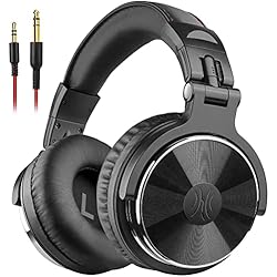 Auriculares Sin Diadema OneOdio Pro10 Auriculares DJ con Cable, Estéreo de Mezcla y Monitor de Estudio, 50mm Controladores, 3.5 y 6.35mm Conector de Audio para PC AMP Grabación de Teléfono Piano Guitarra, Negro