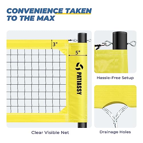 image for Patiassy Portable Professional Outdoor Volleyball Net Set with Adjusta