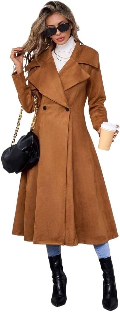 Womens Fashion Trench Outwear Elegant Hem Jacket Winter Coat Jacket Coat