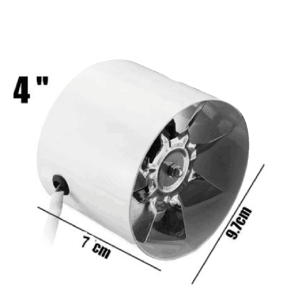 Ventilador en Línea con Válvula Antirretorno Y Kit de Montaje para Instalación en Pared. Ideal para Cocinas, Baños, Aseos Y Habitaciones