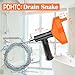 Drain Auger 33 Feet, Plumbing Snake Hair Clog Removal Tool, Heavy Duty Toilet Auger, Clog Remover Tool for Bathroom Kitchen Tub Shower Drain Clog Remover with Gloves, Orange