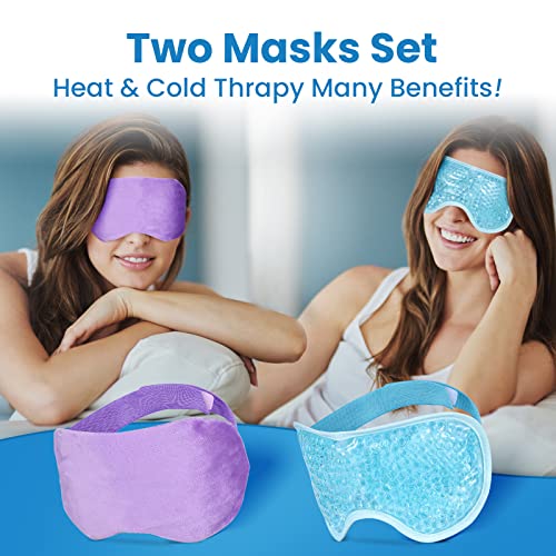 Heated Eye Mask, Warm Eye Compress Mask For Dry Eyes,Moist Heat Eye Compress Hot Therapy Mask Relief For Styes And Dry Eyes Microwavable & Reusable (1-Pack + Gel Eye Mask) #TOP1
