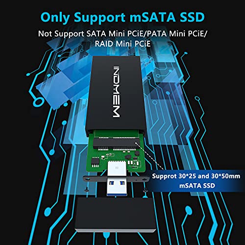 Carcasa externa mSATA a USB 3.0 para disco SSD miniatura 7