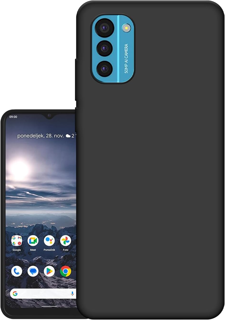 HELLO ZONE Exclusive Matte Finish Soft Back Case Cover for Nokia G21 - Black