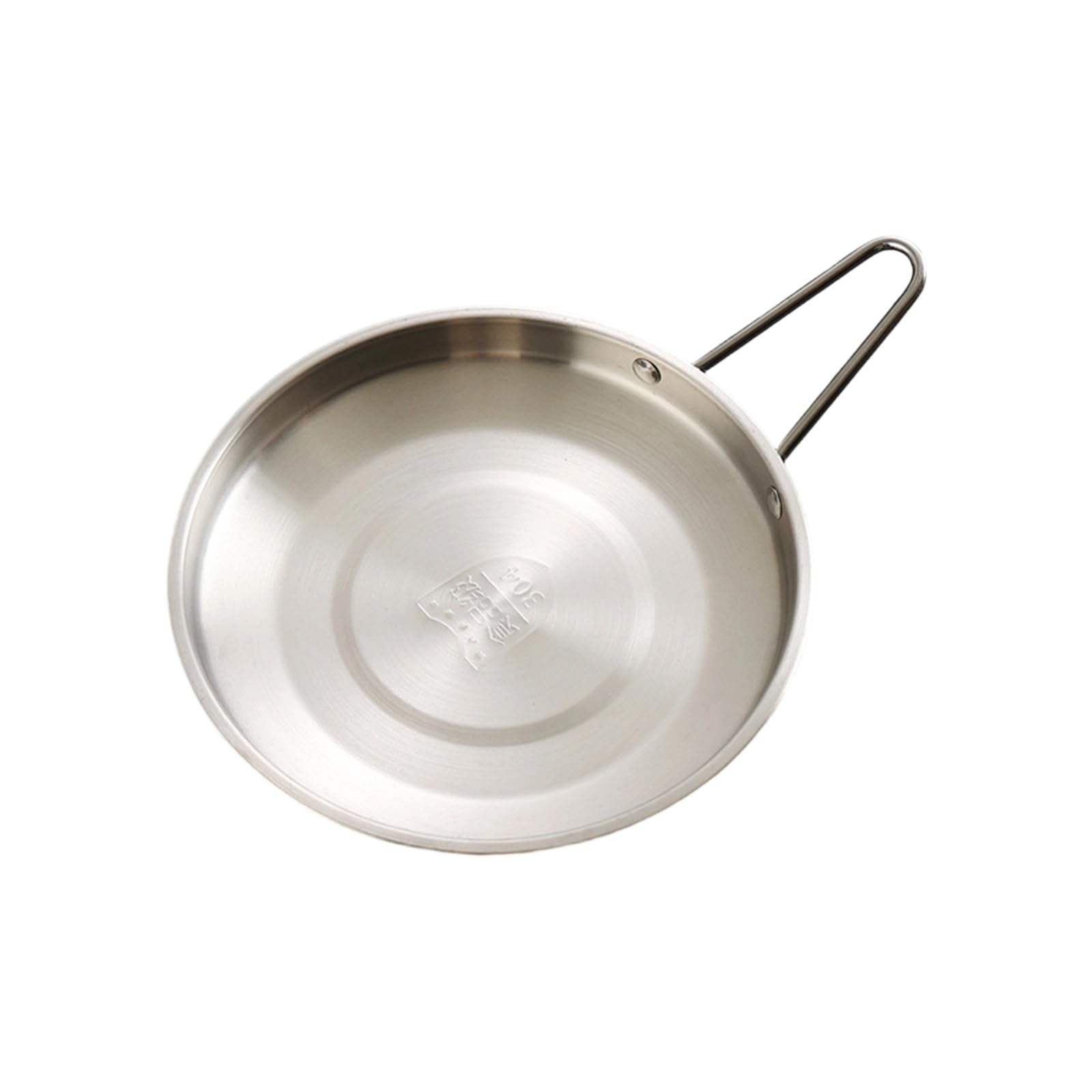 JSGHGDF Stainless Steel Snacks Plate with Handle Round Tray Ideal Picnics Easy Carry Treat Tray
