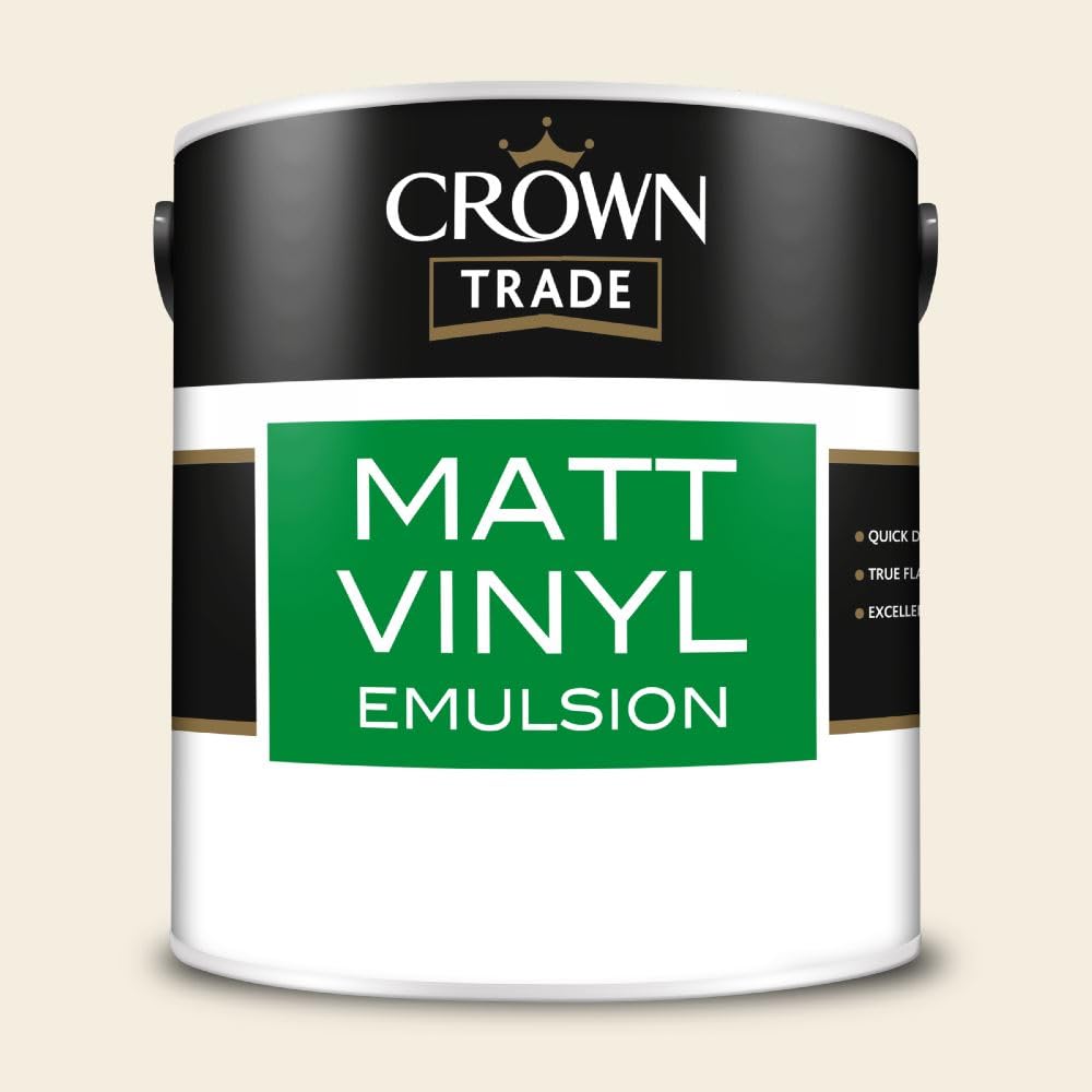 Paint Stop Mixed Colour Crown Trade Matt Vinyl Cream White 2.5L