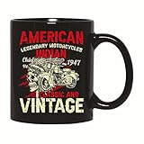 Classic and vintage American Motorcycle indian skull for old Biker funny 11oz 15oz Black Coffee Mug
