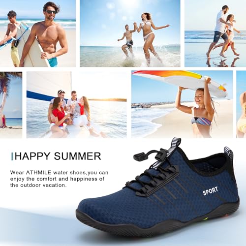 Image of ATHMILE Water Shoes for Men Women River Swim Beach Pool Adult Quick Dry | Aqua Socks Barefoot Lake Hiking Surfing Sport Yoga Boating Kayaking Camping Cruise Ship Essentials