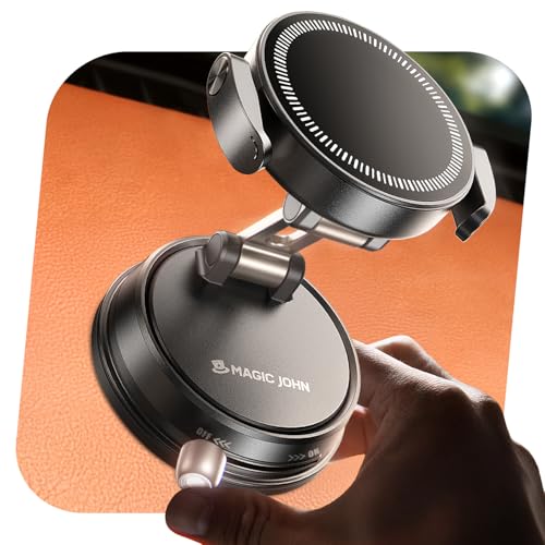 MAGIC JOHN for MagSafe Car Mount [20 N55 Magnets & Clip Arm] 360° Adjustable Magnetic Phone Holder for Car Phone Holder Mount Holders Cell Phone Holders for Your Car Accessories for iPhone 17 Promax ﻿