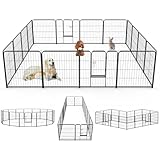 SMUG Heavy-Duty Iron Dog Playpen – 16 Panels 40” Durable, Rust-Resistant Pet Fence for Indoor & Outdoor Use, Secure & Spacious Pet Play Area for Dogs, Puppies & Small Animals